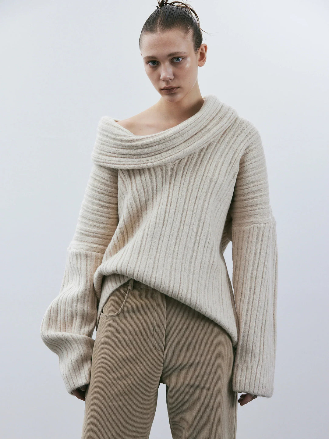 Stilla | Oversized Striktrøje Med High Roll