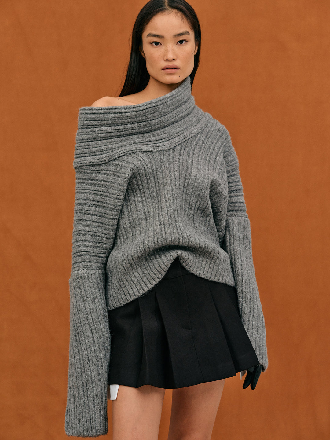 Stilla | Oversized Striktrøje Med High Roll