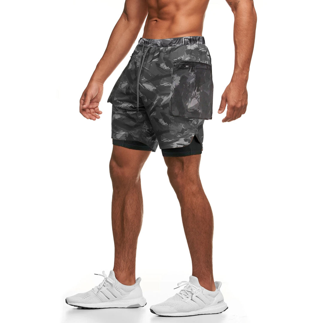 Herre funktionsshorts med åndbart indvendigt for og sidelommer med lynlås Stilla