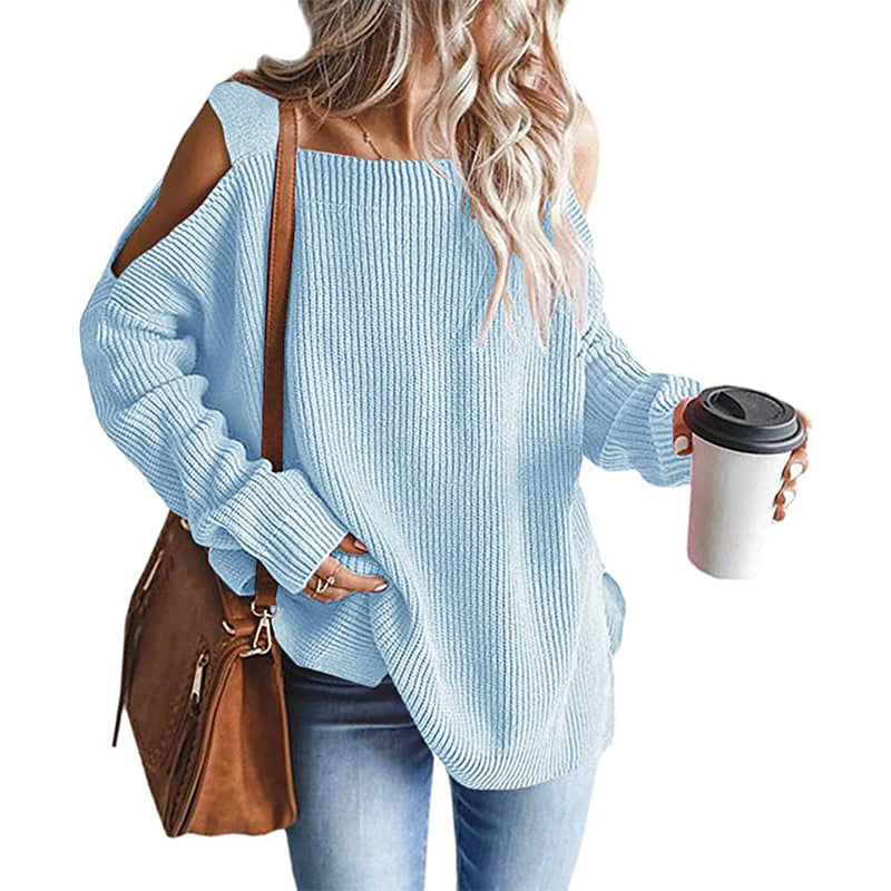 Dame afslappet sweater med skulderfri detaljer Stilla