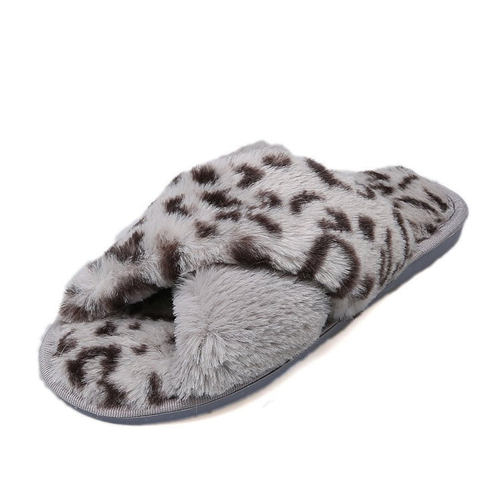 Dame Fuzzy Pantoletter med moderne Leopardskindsmønster Stilla
