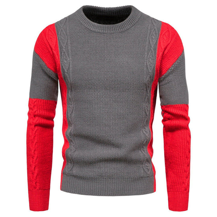 Herre struktureret farveblokket kabelstrikket pullover Stilla