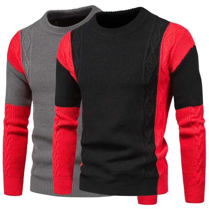 Herre struktureret farveblokket kabelstrikket pullover Stilla
