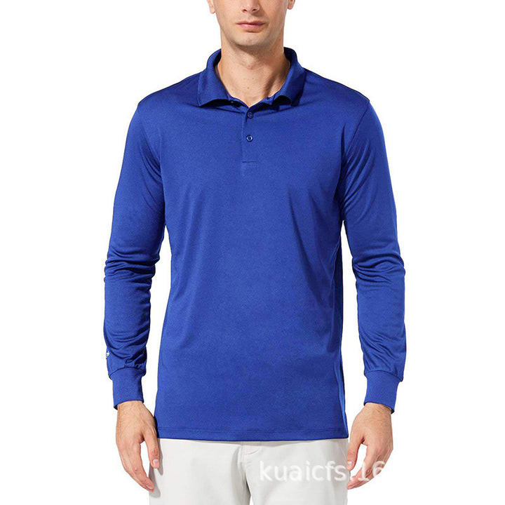 Herrer Langærmet Polo T-shirt med åndbart stof og elegant krave Stilla