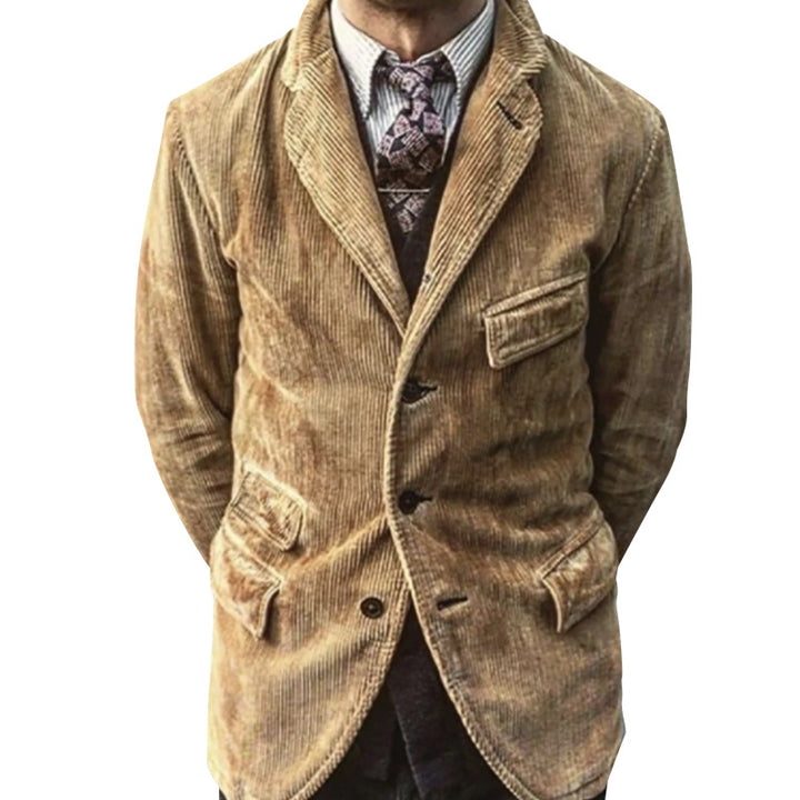 Herrer smart cord blazer jakke med praktiske lommer og elegant pasform Stilla