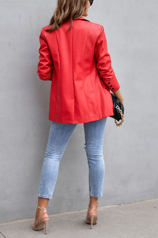 Stilla | Mode Affairs Lommer Faux Læder Blazer