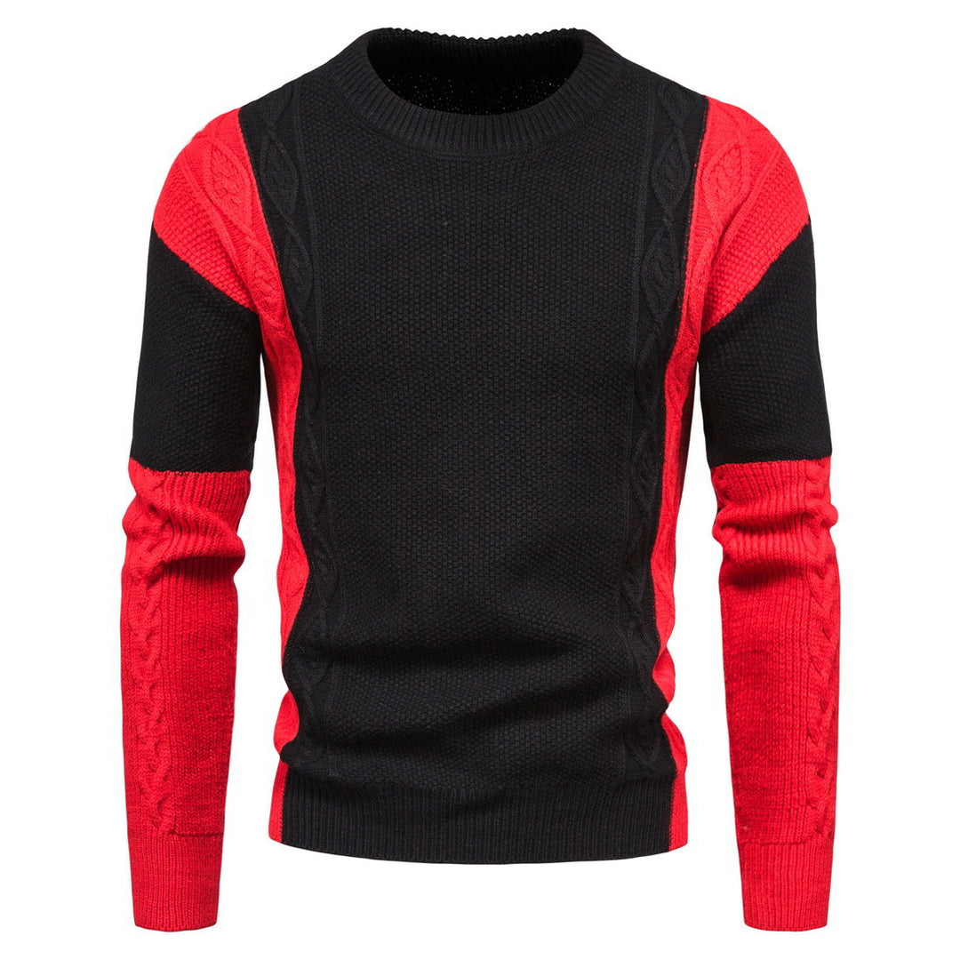 Herre struktureret farveblokket kabelstrikket pullover Stilla