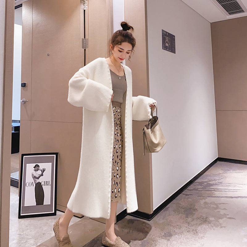 Femme Oversized Plysstrik-Kardigan med dekorative knapper Stilla