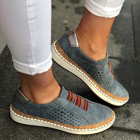 Dame Åndbare Slip-On Sko med dekorativ Snøring Stilla