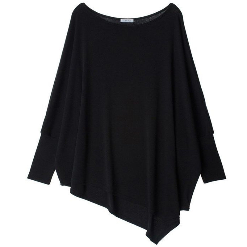 Kvinders oversized top med asymmetrisk kant og afslappet pasform Stilla