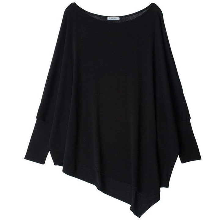 Kvinders oversized top med asymmetrisk kant og afslappet pasform Stilla