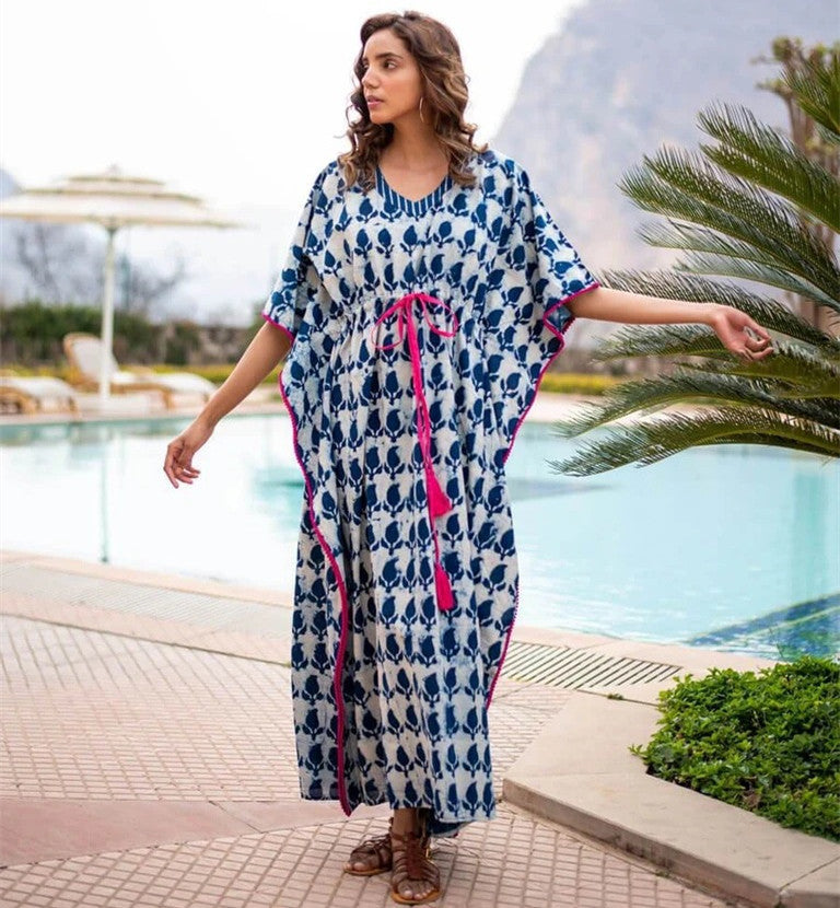 Kvinder kaftan med moderne mønster og bælte Stilla