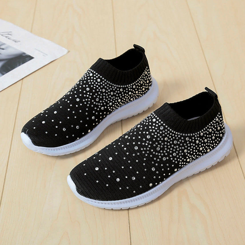 Dame Glamourøse Slip-On Sneakers med glitrende applikationer Stilla