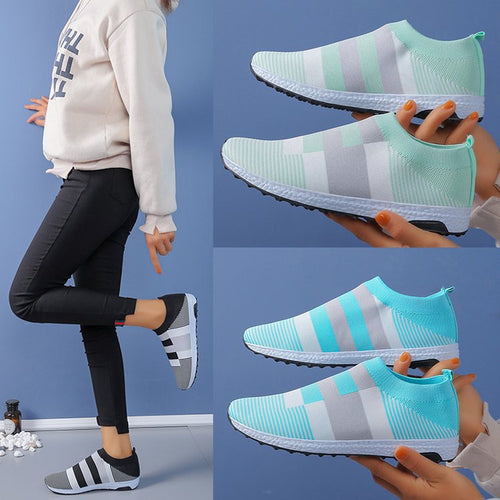 Dame Åndbare Slip-On Sneakers med Stretch-Overdel og skridsikker Såle Stilla