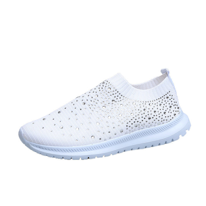 Dame Glamourøse Slip-On Sneakers med glitrende applikationer Stilla