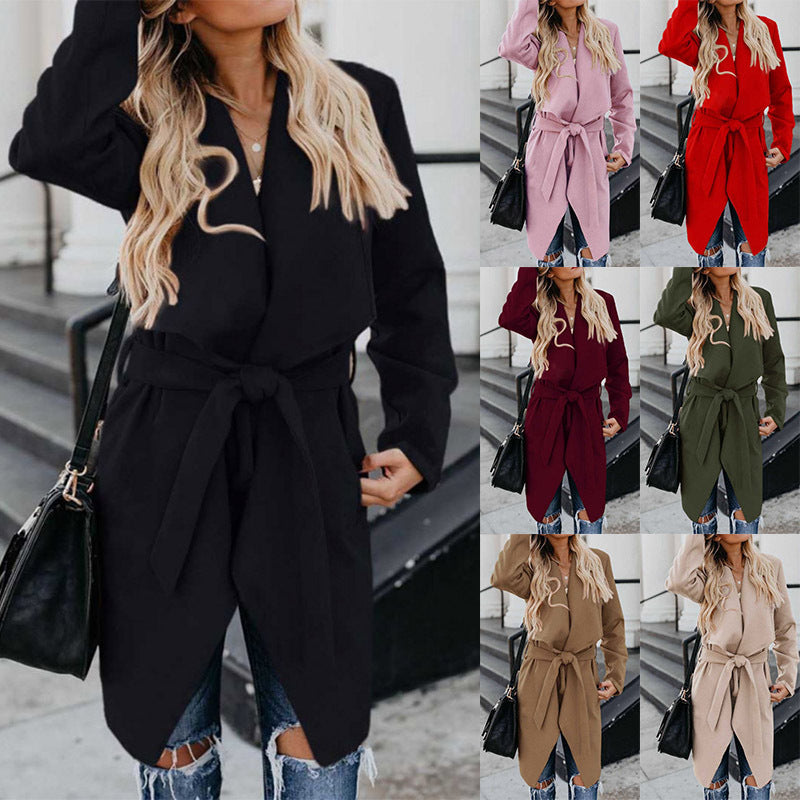 Dame elegant lang blazer med afslappet snit og specielle detaljer Stilla