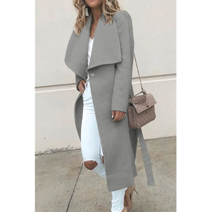 Dame moderne trenchcoat med asymmetrisk krave Stilla