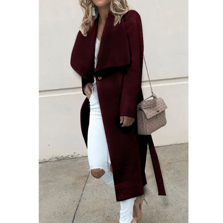 Dame moderne trenchcoat med asymmetrisk krave Stilla