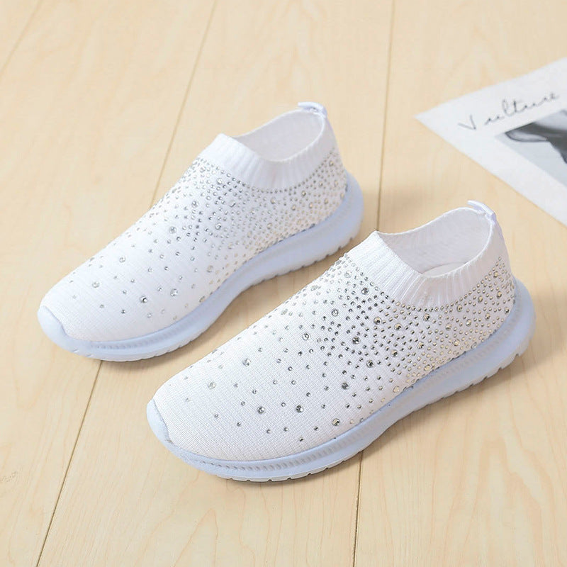 Dame Glamourøse Slip-On Sneakers med glitrende applikationer Stilla
