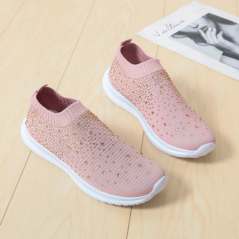 Dame Glamourøse Slip-On Sneakers med glitrende applikationer Stilla