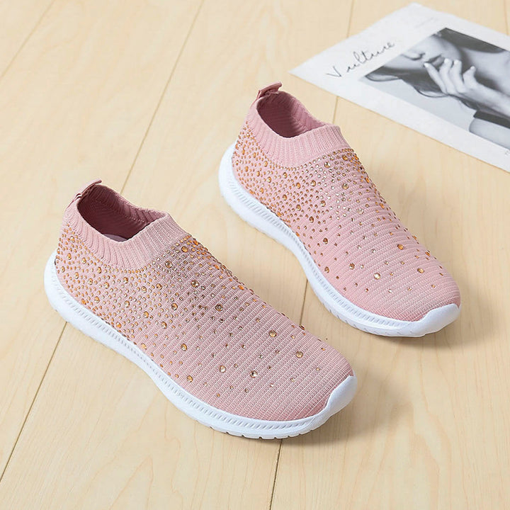 Dame Glamourøse Slip-On Sneakers med glitrende applikationer Stilla