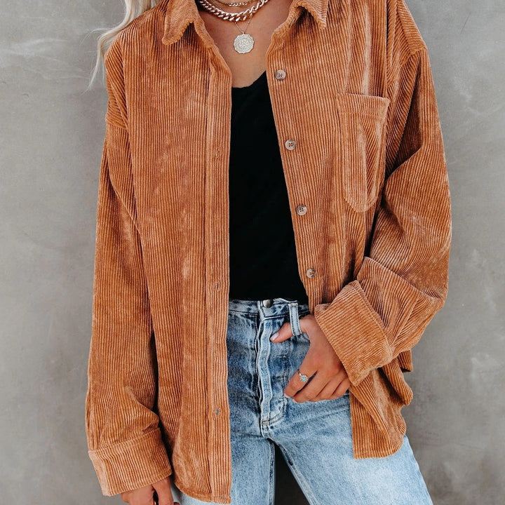 Damer cordbluse i afslappet oversized-snit Stilla