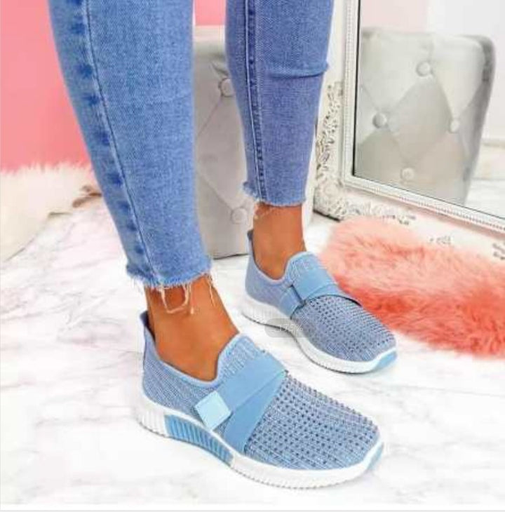 Dame Sports Slip-On Sneakers med åndbart mesh-overmateriale Stilla