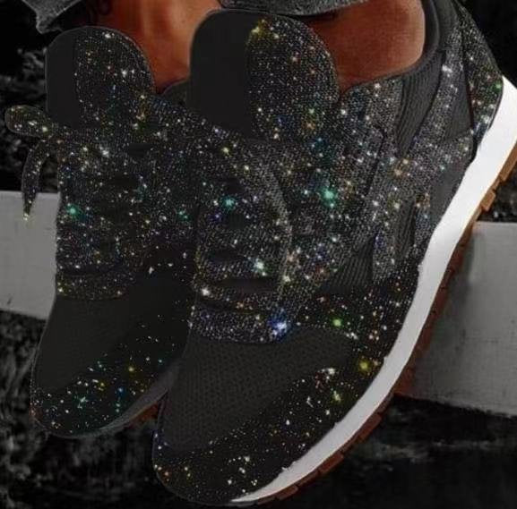 Dame Glitrende Sneakers med åndbart overdel og skridsikker sål Stilla