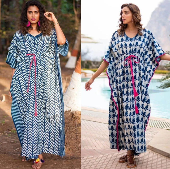 Kvinder kaftan med moderne mønster og bælte Stilla