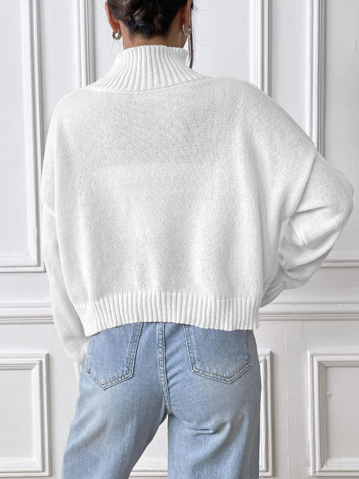 Stilla | Rullekrave sweater med sløjfe og lange ærmer