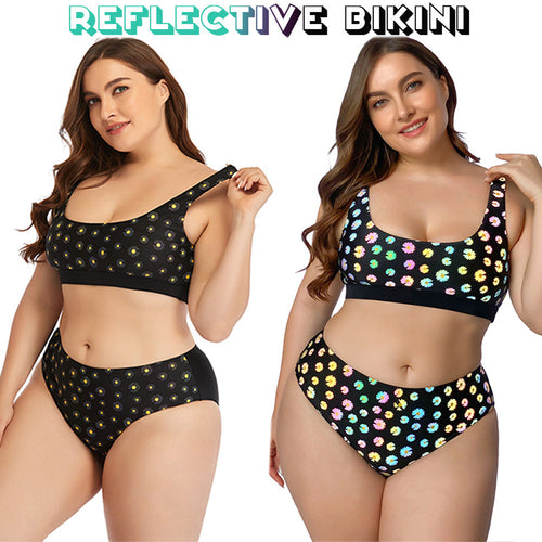 Dame bikini-sæt med reflekterende detaljer og høj talje Stilla