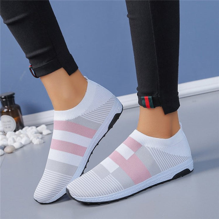 Dame Åndbare Slip-On Sneakers med Stretch-Overdel og skridsikker Såle Stilla