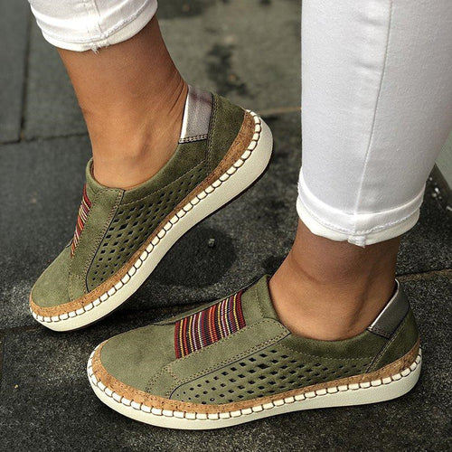 Dame Slip-On Sneakers med åndbart overmateriale og skridsikker sål Stilla