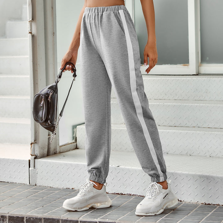 Damer komfortable joggingbukser med sidelister og elastisk talje Stilla