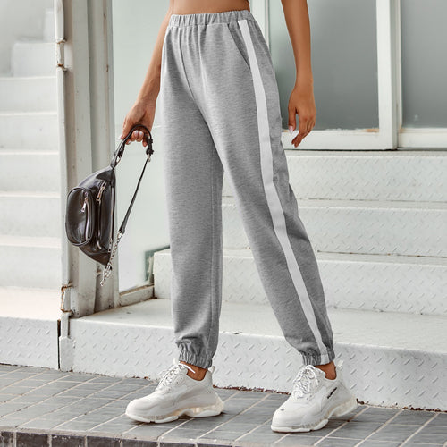 Damer komfortable joggingbukser med sidelister og elastisk talje Stilla