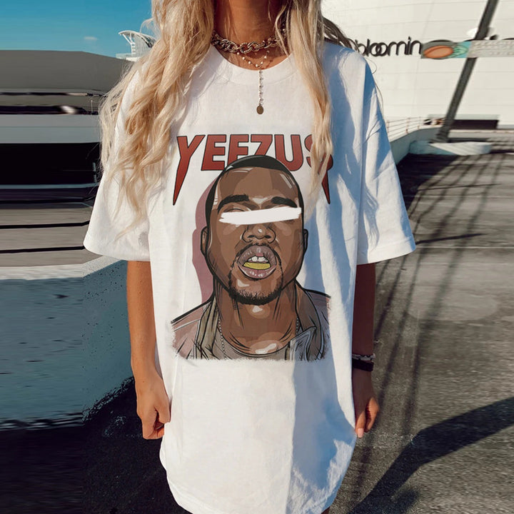 Dame Oversized T-Shirt med kunstnerisk grafisk print Stilla