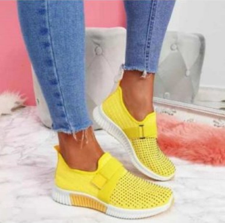 Dame Sports Slip-On Sneakers med åndbart mesh-overmateriale Stilla