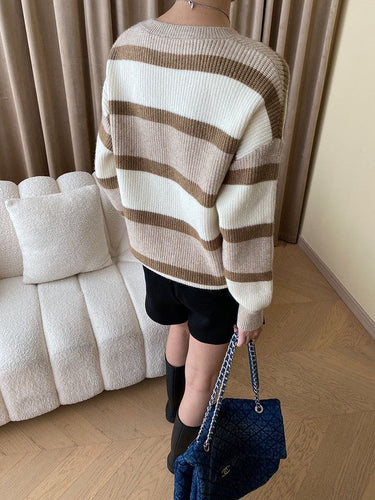 Stilla | Stribet Pullover Med Rund Halsudskæring