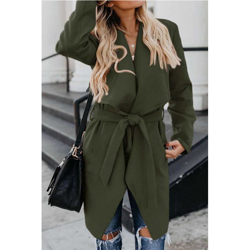 Dame elegant lang blazer med afslappet snit og specielle detaljer Stilla