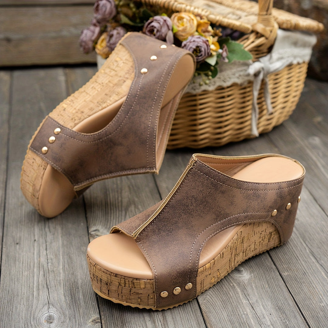 Stilla | Dam Sandal: Blå, Moderigtig, Behagelig, Kilehæle, Sommerstil