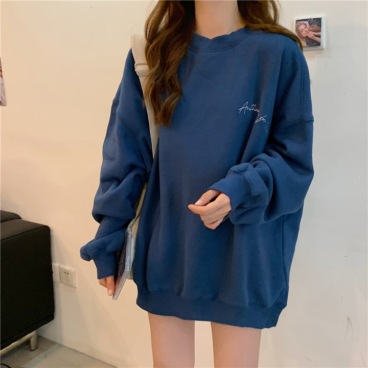 Dame Fritids Oversized Sweatshirt med broderet detalje Stilla