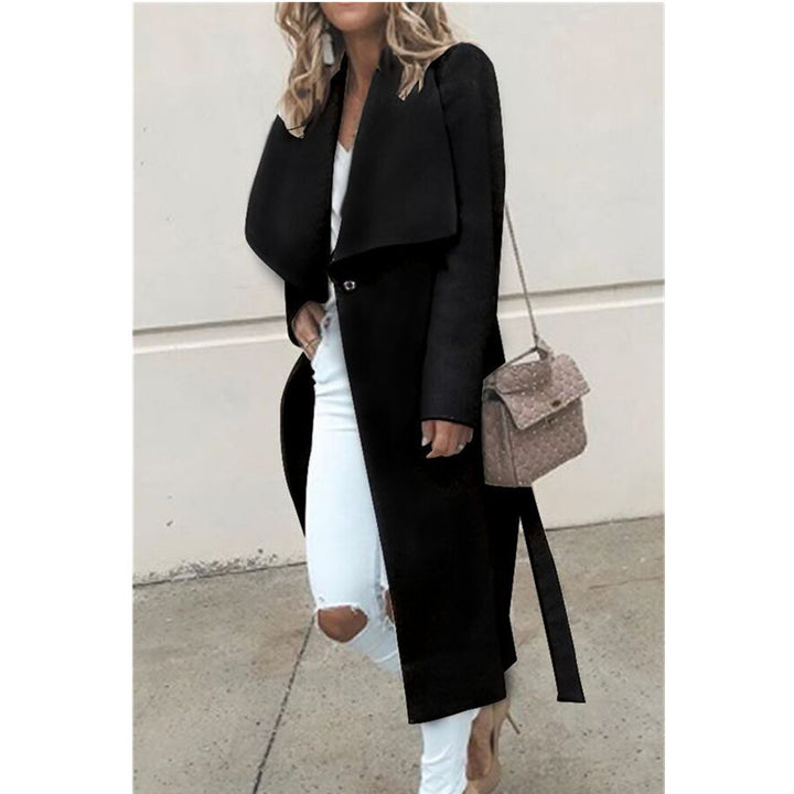 Dame moderne trenchcoat med asymmetrisk krave Stilla