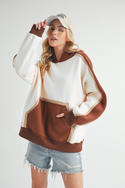 Stilla | Kate Sweatjakke Med Hætte i Colorblock