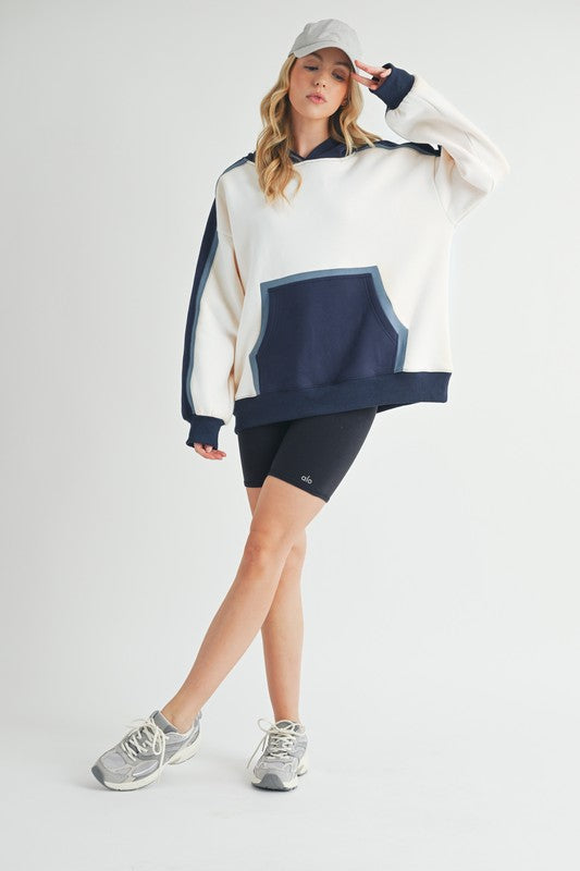 Stilla | Kate Sweatjakke Med Hætte i Colorblock