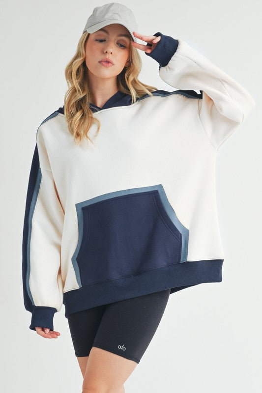 Stilla | Kate Sweatjakke Med Hætte i Colorblock