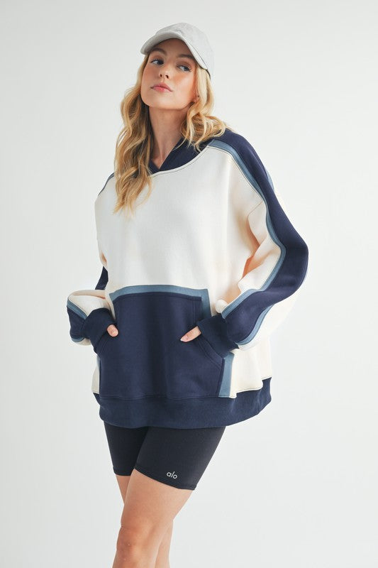 Stilla | Kate Sweatjakke Med Hætte i Colorblock