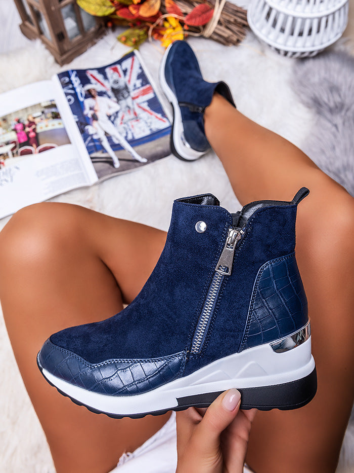 Dame Modische High-Top Støvler med sidelukning og trendy profil Stilla