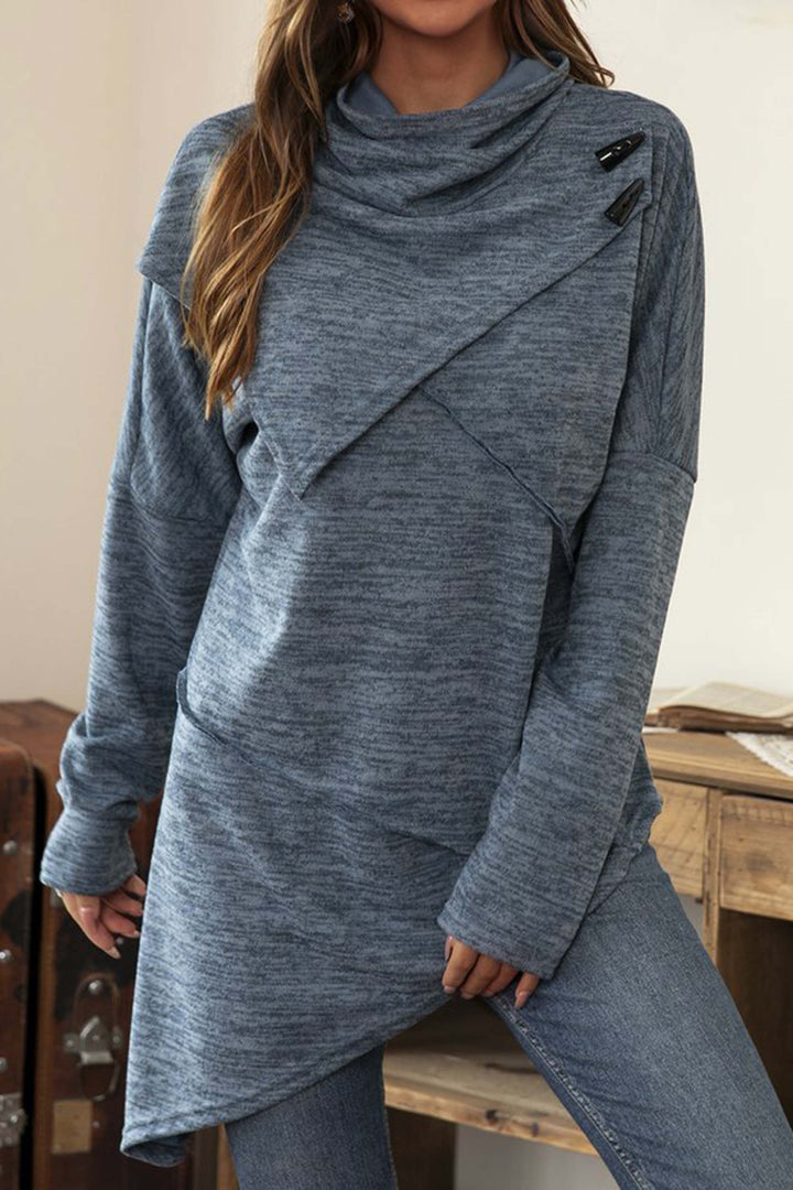 Stilla | Langærmet Knap Pullover Med Indsatser