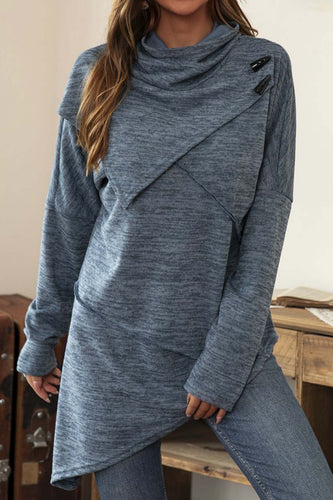 Stilla | Langærmet Knap Pullover Med Indsatser