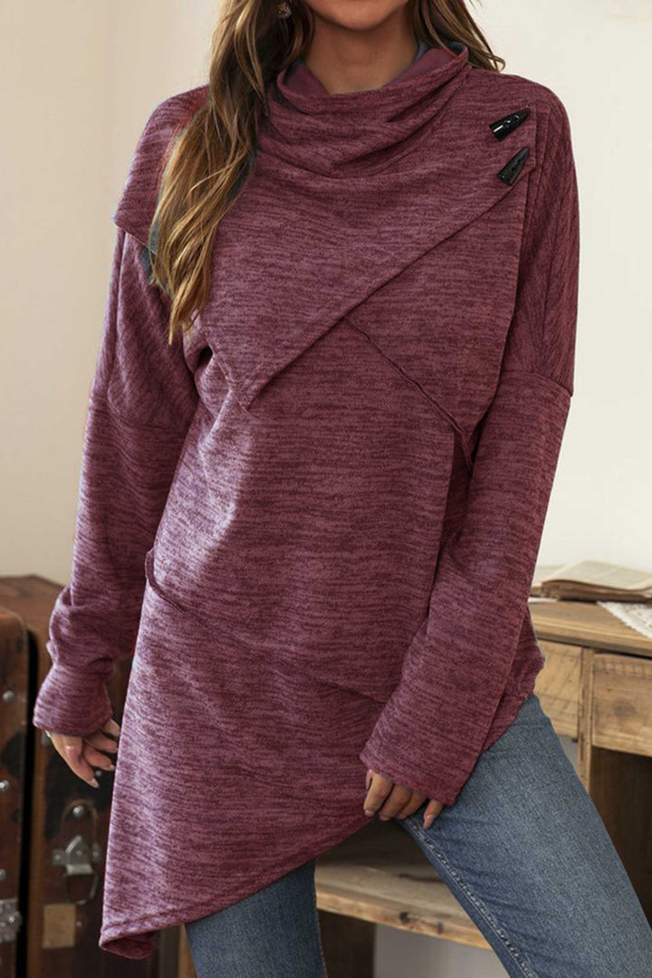 Stilla | Langærmet Knap Pullover Med Indsatser